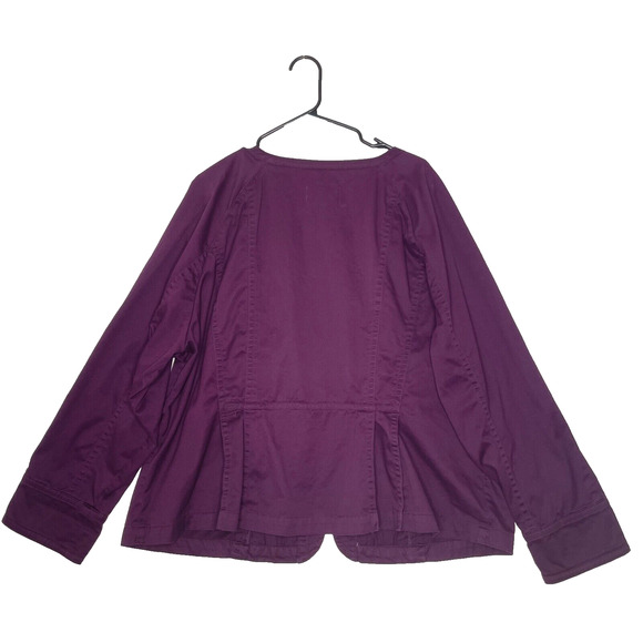 Y2K Vtg AMI Women Purple Cotton Jacket 2X Cyberpunk Grommets Metal Biker Grunge - Picture 2 of 7